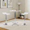 White Round Pub Table With Sturdy Crossbase 39 Inches