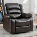 Manual Recliner Chair In Dark Brown Breathable Faux Leather