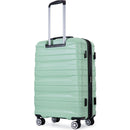 3 Piece Luggage Sets PC Lightweight & Durable Expandable Suitcase with Two Hooks, Double Spinner Wheels, TSA Lock, (21/25/29) Light Green