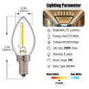 E14 clear glass dimmable led filament bulb dining room candle light