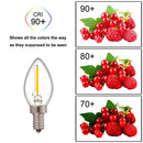 E14 clear glass dimmable led filament bulb dining room candle light
