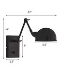Adesso 12"H Swing Arm LED Wall Lamp Black Metal Finish