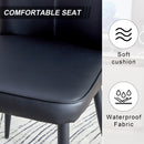 Modern Black PU Chair Set - Four Pieces with Vertical Backrest Design for Kitchen and Living Rooms