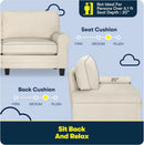 Copenhgen 73 Inch Rolled Arm Sofa Buttercream With Removable Covers