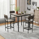 5 Piece Counter Height Dining Table Set Black Oak Stools
