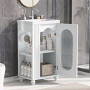 20' Bathroom Vanity with Sink, Bathroom Vanity Cabinet with Two-tier Shelf, Adjustable Shelf, Solid Wood and MDF, White(Old Sku:WF322518AAK)