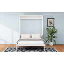 Full Size Murphy Bed with 1 Side Cabinet Storage Shelf, 61.5-inch Cabinet Bed Folding Wall Bed with Desk Combo Perfect for Guest Room,Study, Office,White(old sku:BS7012008109C)