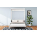 Queen Size Murphy Bed with 2 Side Cabinet Storage Shelves, 68-inch Cabinet Bed Folding Wall Bed with Desk Combo Perfect for Guest Room, Study, Office,White(old sku:BS7013008104C)