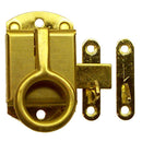 Ring Pull Cabinet Latch Brass or Nickel Finish, 2" x 1-1/4", Includes Flush Mount & Offset Catch