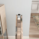 Handmade Silver Glass Floor Vase with Mirrors and MDF, 29.92 Inches Tall