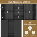 U-Can 78.7'H Hall Tree with Bench and 5 Storage Cubbies, Modern Entryway Storage Organizer Cabinet with 4 Doors, 5 Drawers and Adjustable Shelves for Hallway, Entryway, Living Room