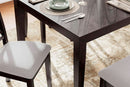 Cherry Brown Transitional Table Set Cushioned Chairs