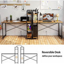 Rustic Brown Desk With Built In Power And Spacious Storage For Home Office