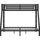 Metal Twin XL over Queen Bunk Bed for Teens and Adults,Space-Saving/Noise Reduced/No Box Spring Needed,Black