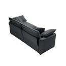 Modern Living Room Sofa Two-Piece Set, Grey Corduroy, Single and 3-Seater Sofas