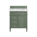 James Martin Brittany 30" Single Bathroom Vanity, Smokey Celadon