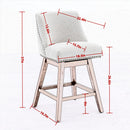 Counter Height Swivel Barstools, 26'' H Seat Height Upholstered Bar Stools (Set of 2), Fabric