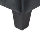 Black Upholstered 83' L-shaped Sectional Sofa with Storage, Movable Ottoman, and Six Throw Pillows