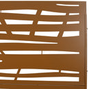 Outdoor & Indoor Metal Privacy Screen 76' H×48' W, Freestanding Decorative Screen for Deck Balcony Patio in Brown