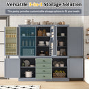 [Assembly Video Provided] TOPMAX 73'' Freestanding Wooden Kitchen Pantry Organizers and Storage Kitchen Cabinet with Drawers Cupboard with Door Shelves and Adjustable Shelves for Dining Room, Gray