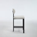 Bar Stools Set of 2, 26 inch Modern Upholstered Fabric Counter Height Barstools, Kitchen Island Chairs with Black Metal Legs for Dining Room/Kitchen Island/Bar