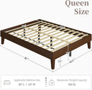 Queen Platform Bed Frame Dark Walnut Underbed Storage
