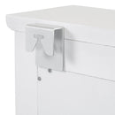 Floating Makeup Vanity with Big Mirror, Wall-Mounted Storage Vanity with Drawers, Pockets & Hooks, Space-Saving Decorative Home Organizer, White, Engineered Wood, 23.8 x 6.1 x 31.8 inches