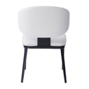 Modern PU Leather Upholstered Dining Chairs Set of 2, White, Metal Legs, 21x24.75x32 inches