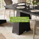 Wooden Dining Table for 6 with Heavy Duty Legs Black