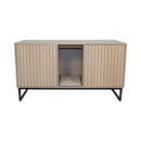Modern Wooden Cat House with Scratching Mat - 47.64' x 21.46' x 25.98', 76.4 lbs