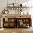 Oak Farmhouse Entertainment Center For TVs Up To 75 Inches