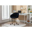 Mesh Fabric Home Office 360Swivel Chair Adjustable Height With Gold Metal Base,Black