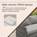 7 Piece Outdoor Patio Sectional Set All Weather Wicker Grey Cushions