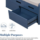 Rustic Storage Bench with 2 Drawers, Hidden Storage Space, and 3 False Drawers at the Top, Shoe Bench for Living Room, Entryway (Navy)