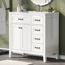 36' Bathroom Vanity with Sink Combo, White Bathroom Cabinet with Drawers, Solid Frame and MDF Board (Old Sku:JL000007AAK)