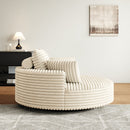 55''L Corduroy Chenille Foam Single Swivel Chair, Fluffy Modern Sleeper, 360 Degree Swivel Chair for Living Room, Bedroom, Lounge and Projection Room