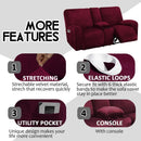 Burgundy Velvet Reclining Loveseat Slipcover Set 2 Seater Machine Washable