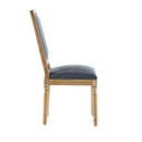 French Country Dining Chairs Set of 2 - Elegant Cane Backrest, Upholstered Seats, Fluted Legs, Rustic Finish, Solid Rubberwood