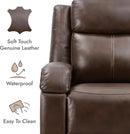 Dark Brown Leather Power Recliner Chair With Power Headrest
