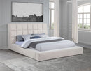 Dreux Upholstered Queen Panel Platform Bed Cream
