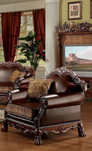 Three-Piece Living Room Set Cherry Oak Sofa Loveseat Chair