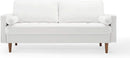 Valour Performance Velvet Sofa White Mid Century Modern