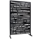 Outdoor & Indoor Privacy Screen Metal Privacy Screen 76' H×48' W Black Steel Decorative Panels