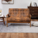 Mid-Century Modern Solid Loveseat Sofa Upholstered Microsuede Fabric Loveseat, 2-Seat Upholstered Loveseat Sofa Modern Couch