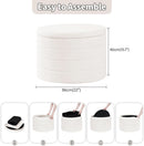 White Round Storage Ottoman Ultra Durable Cozy Elegant