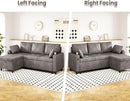 Charcoal Gray Sleeper Sofa With Reversible Storage Chaise