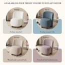 Modern Low Back Accent Chair, Upholstered Armless Living Room Chairs, Round Pine Wood Feet, for Small Living Spaces, Living Room, Bedroom, Balcony, Office, Reading Nook, Khaki