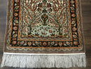 Exceptional Silk Rug 2.6 x 4, Very Fine 630 KPSI, Persian Vase Tree of Life Bird Pictorials, Handmade