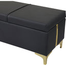 2-Pieces Bedroom Sets,Queen Size Upholstered Platform Bed with Hydraulic Storage System,Storage Ottoman with Metal Legs,Black
