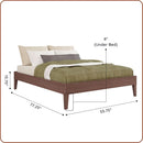 Full Size Dark Brown Platform Bed Frame Durable Quality